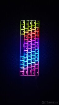 Klávesnice 60% RGB whiteshark - modré spínače - 2