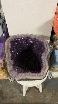 Ametystová geoda 25,3 kg hluboký koš , luxusní tmavá - 2