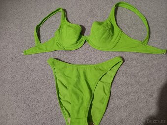 Dámské bikiny plavky 38 B modré, zelené, žluté - 2