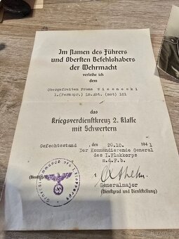 Konvolut luftwaffe - operátor - podpis nositele RK - 2