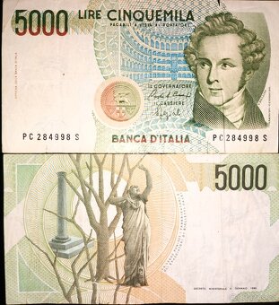 Italské bankovky 1000 - 100 000 lir 1983 - 1997 - 2
