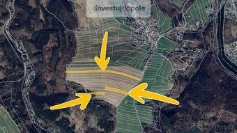 Prodej podílu 1/12 pole 1 559 m², Chocerady - Samechov - 2