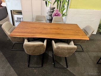 NOVÝ Luxusní jídelní set Masivní stůl se 6 křeslami - 2