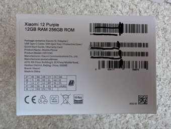 Xiaomi 12 Purple 8/256GB - 2