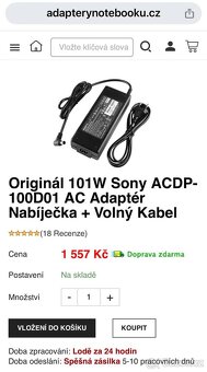 Nabíječka adaptér 101W Sony ACDP-100D01 Velký výprodej ✅ - 2