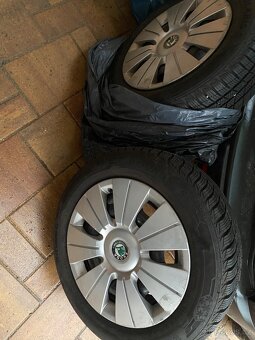 Plechové disky 14” 5x100 a zimní pneu 185/60/R14 - 2