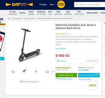 Elektrická koloběžka Acer eScooter Series 3 Advance - 2