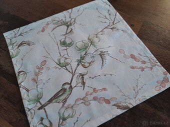 Čtvercový ubrus....ptáček s bavlníkem - 2
