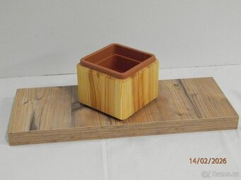 dřevěný kryt, obal,design, květináč - 2