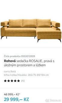 Rohová sedačka ROSALIE, pravá s úložným prostorem a lůžkem - 2