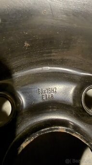 Plechové disky Škoda/VW 6Jx16 ET48 s pneu a poklicemi - 2