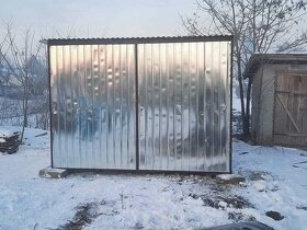 Nová plechová garáž 3x5, 6x5m, 2 třída, stavební buňka, skla - 2