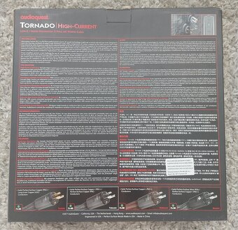 Napájecí Kabel Audioquest Tornado - High Current - 2