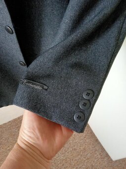 Pánský tmavě šedý oblek vel. 48, výška 176 - 2