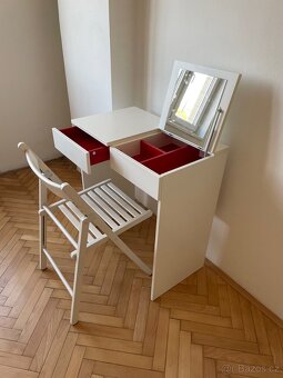 Toaletní stůl IKEA BRIMNES + skládací židle IKEA FRÖSVI - 2