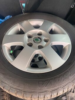 Alu kola 15” 5x112 Škoda a letní pneu 205/60/R15 - 2