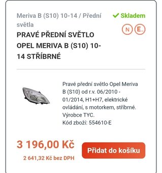 Pravé přední světlo Opel Meriva B - 2