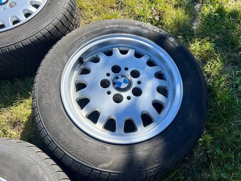 Alu disky 5x120 r15 BMW e36 zimní pneu 195/65 r15 - 2