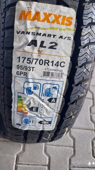 Prodám 2 x nové celoroční pneu Maxxis 175/70/14 C. - 2