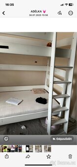 Patrová postel masiv - bílá - 2