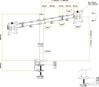 Držák na dva monitory až 32" - 2