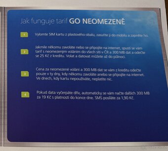 SIM karta GO neomezené volání s předvolbou 602 - 2