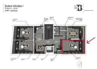 Pronájem ordinace 21,5 m2 - Praha - Vinoř, ev.č. 00442 - 2