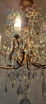 Starožitný křišťálový lustr, lustřík, osvětlení - 2