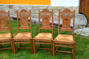 Starožitné židle 6 ks s řezbou - 2