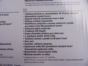Telefon se záznamníkem na pevnou linku Panasonic - 2