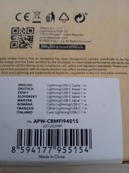AlzaPower AluCore USB-C to Lightning MFi 1m stříbrný - 2