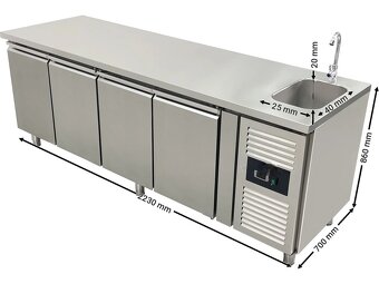 Chladicí stůl s dřezem 2230 × 700 × 860 mm - 2