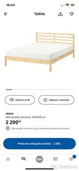 Postel 140x200 vc. rostu, matrace a ochrany matrace - 2