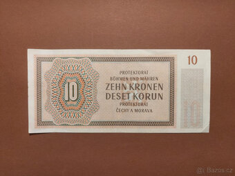 Oblíbená bankovka 10 Kčs 1942 - PĚKNÝ STAV - 2