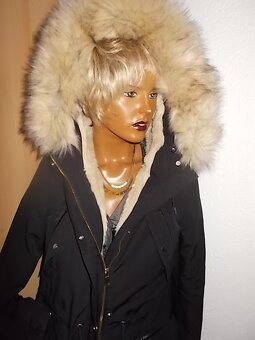 PŘEKRÁSNÁ DÁMSKÁ BUNDA /PARKA BOHATY KOŽÍŠEK 100STAV - 2