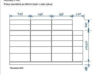 Sestava skříní s policemi- kvalitní materiál jako nové - 2