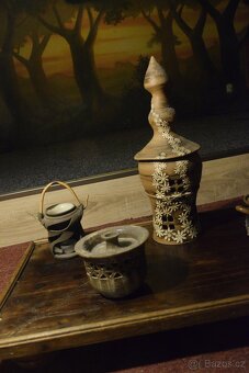 Keramické svícny, aroma lampy a dekorativní objekty – ruční - 2