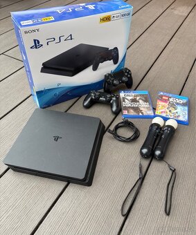 PlayStation 4 Slim 500 GB + 2 ovladače + hry - výborný stav - 2