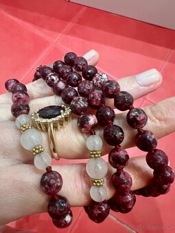 Korále/mála jaspis a růženín - 2