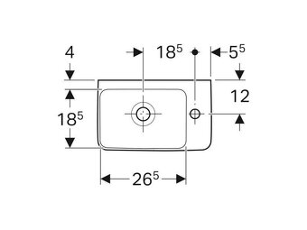Umyvadlo na WC - Geberit Selnova Compact umývátko 40x25 cm, - 2