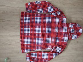 Zimní nová bunda, vel. M, červeno-fialovo-bílá kostička - 2