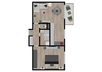 Pronájem, byt 2+kk, 54 m, Spartakovců 1151/6, Ostrava - Poru - 2