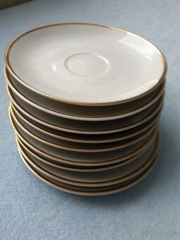 Talířky porcelán se zlatým okrajem - 2