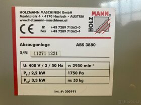 Odsávání holzmann abs 3880 400V - 2
