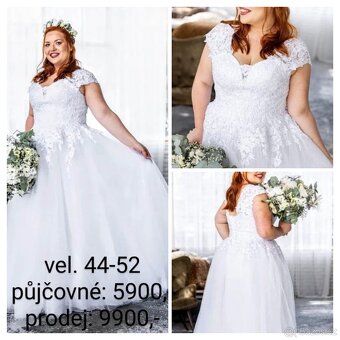 44-50 NOVÉ KRAJKOVÉ svatební šaty LACE - 2