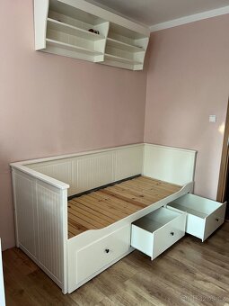 Postel IKEA HEMNES – rozkládací, se šuplíky (bílé dřevo) - 2