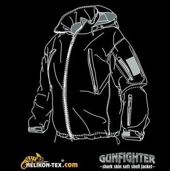 Helikon-Tex® Bunda GUNFIGHTER Shark Skin ČERNÁ, vel.L - 2