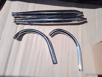 Nové výfuky + kolena pro motocykl Jawa 250/559, české - 2