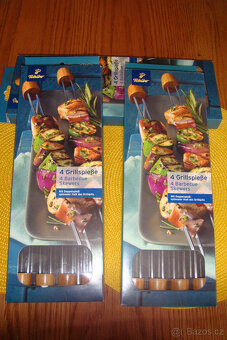prodám 3sady grilovacích jehlel s dvojitým hrotem 160kč/sada - 2
