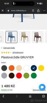 Set 8 židlí GRUVYER modré - 2